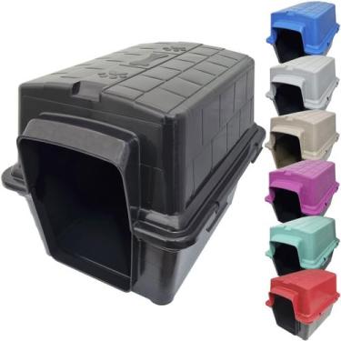 Imagem de Casa Casinha Cachorro Cães Plástico Raças Porte Pequeno 2 em 1 N3 Azul