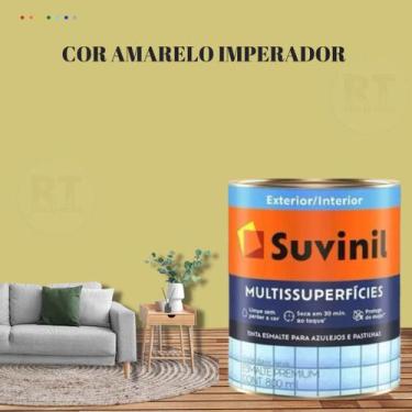 Imagem de Tinta Epoxi Cozinhas e Banheiros Cor Amarelo Multissuperfícies 800ml S