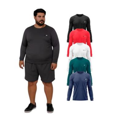 Imagem de Kit 5 Camisetas Com Proteção UV FPS50 Manga Longa Plus Size - RCV STOR