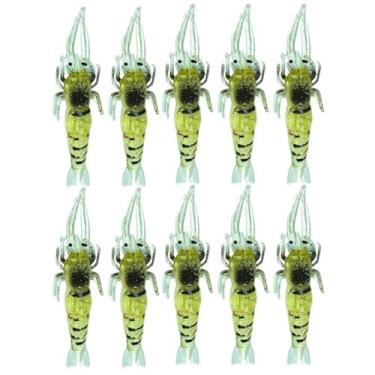 Imagem de Kit 10 Iscas Camarão Artificial Silicone, 4,5 cm, 1,2g, para Pesca de Corvina, Robalo, Tucunaré
