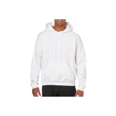 Imagem de Moletom com capuz, canguru, algodão, unissex, branco - Lightbek Offici