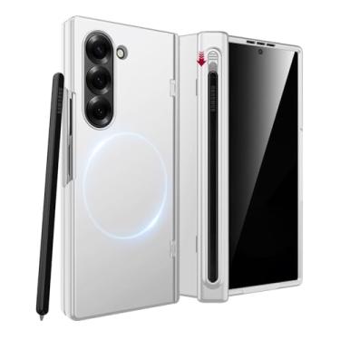 Imagem de Miimall Capa para Samsung Galaxy Z Fold 6 com compartimento para caneta S e compatível com Mag-Safe | Protetor de tela antiespião, proteção de dobradiça de grau militar e aderência antiderrapante para