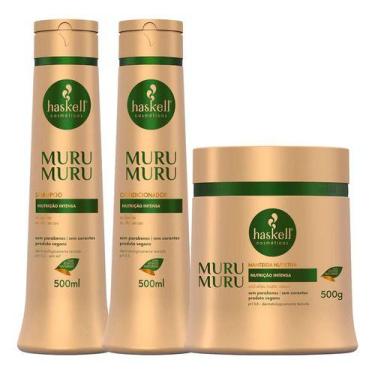 Imagem de Kit Murumuru Haskell Shampoo Condicionador e Mascara 500g
