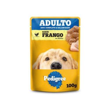 Imagem de Ração Úmida Pedigree Sachê para Cães Adultos Frango ao Molho 100g