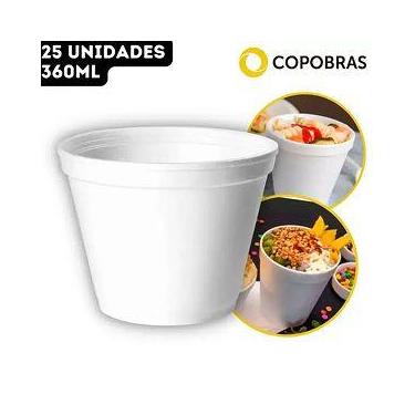 Imagem de 25 Un Pote de Isopor 360ml Resistente Para Sopa, Sorvete, Poke - Copob