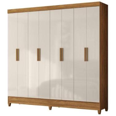 Imagem de Guarda Roupa Casal 8P 204 cm Marajo Freijo Off White Moval, Freijo Off
