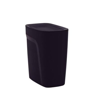 Imagem de Lixeira Tramontina Compact Em Polipropileno Preto Com Tampa Basculante 8,5 L Tramontina
