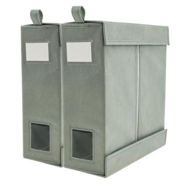 Imagem de XYDHQS Conjunto de lençóis dobráveis com 2 peças, organizadores e armazenamento, caixa de armazenamento de lençol não tecido com janela e etiqueta, recipiente de cama multiuso com economia de espaço