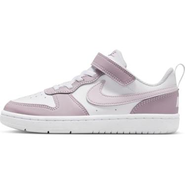 Imagem de Nike Tênis masculino Court Borough Low Recraft (criança pequena), Branco/Veneza/Ameixa/Branco, 12 Little Kid