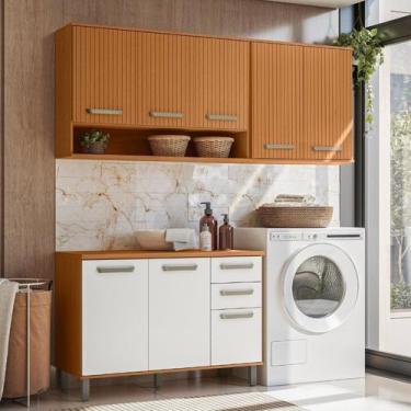 Imagem de Lavanderia Modulada 3 Peças Aéreo Duplo Criare - Poliman Móveis