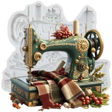 Imagem de QDMOLDS Molde de fondant de silicone para máquina de costura para decoração de bolos, cobertura de cupcake, pasta de goma de chocolate, argila de polímero