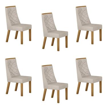 Imagem de Conjunto 6 Cadeiras para Sala de Jantar Aurora Palha