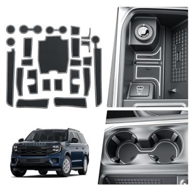 Imagem de BIBIBO Tapete de porta para acessórios Ford Expedition almofada de portão ranhura de porta 2025 compartimento de porta de expedição almofada de copo forro de console central 2025 forros de piso