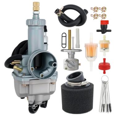 Imagem de Autu Parts Carburador para Kawasaki Bayou 220 KLF220 1988-2002 Bayou 250 KLF250A Carb 2003-2011 Substitua 15003-1080 15003-1564 com filtro de ar e válvula Petcock de gás combustível