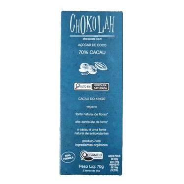 Imagem de Chocolate 70% Cacau Com Açúcar De Coco Orgânico Chokolah 70G