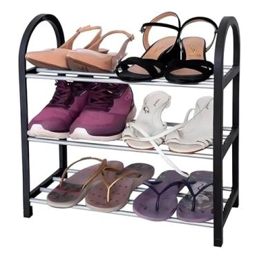 Imagem de Sapateira Pequena 3 Andares 6 Pares de Calçados Multiuso para Hall de Entrada Apartamento Quarto