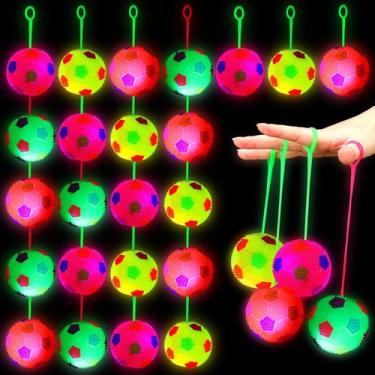 Imagem de LED Flashing Spiky Sensory Stress Soccer Ball Wettarn 24 unidades