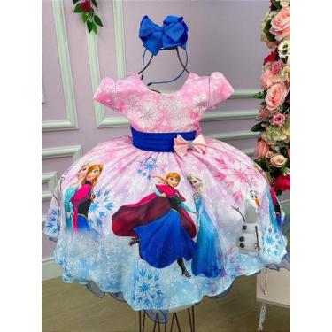 Imagem de Vestido Infantil Temático Frozen Rosa com Laço - Fabuloso Ateliê, 10, 