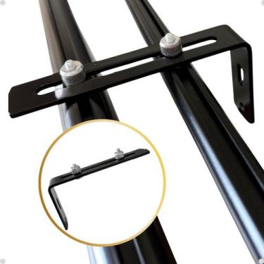 Imagem de Kit Suporte Arona Varão Suiço Duplo Deslizante L Cortina Wave 19 ou 28