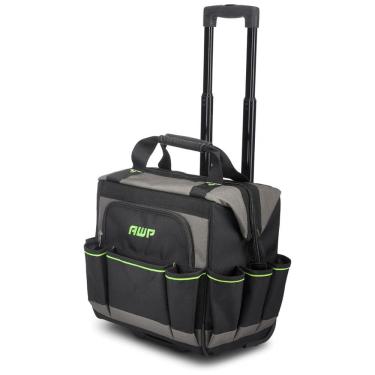 Imagem de Bolsa de Ferramentas Organizadora com Rodas e Compartimentos, Amarela, AWP L 22814, Preto