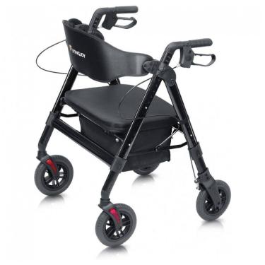 Imagem de Andador Rollator com Assento, Suporta até 204Kg, Leve e Resistente, Ideal para Idosos e Adultos Bariátricos, Dobrável e com Freios -