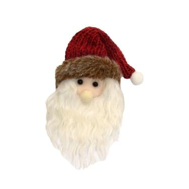 Imagem de Carinha Papai Noel Pelúcia Scotch Pendente Gorro Crochê 13cm - Magizi