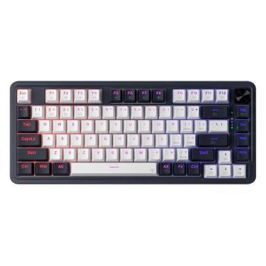 Imagem de Teclado Gamer Redragon Ucal K673wb Pro Sem Fio Branco Preto