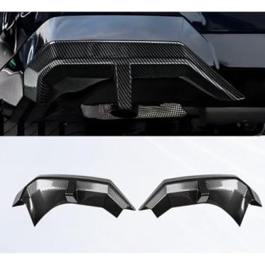 Imagem de Kit de carroceria de spoiler difusor de para-choque traseiro de carro compatível com 5 Series i5 2024-2025 Protetor de para-choque acessórios de carro com acabamento de canto (aparência de carbono)