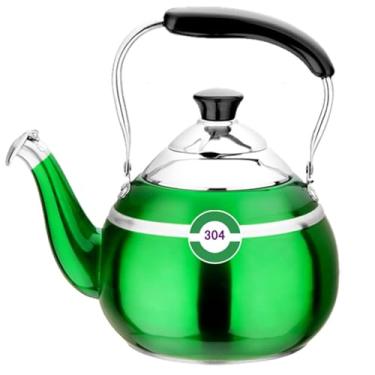 Imagem de Chaleira Whistlitea, chaleira de aço inoxidável de grau para fogão com alça ergonômica para gás, indução, fogão/9/2L