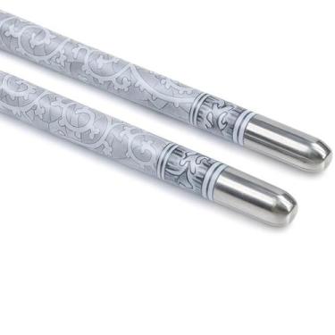 Imagem de Kit 2 pares hashi inox reutilizável (4 pauzinhos japoneses) - ELEGANCI