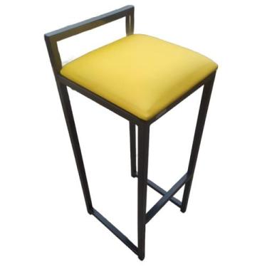 Imagem de Banco Alto Bistrô Moderno Cozinha Casa Banqueta - Loja Béle, Amarelo