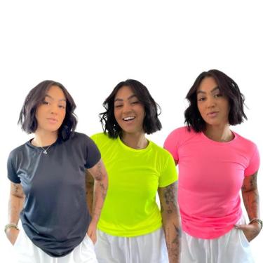 Imagem de 3 Blusa Feminina Academia Premium Basica Lisa Atacado - Lupe Variedade