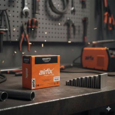 Imagem de Caixa 2.210 Grampos Pneumáticos Airfix 1445 Aço Galvanizado Alta Fixaç