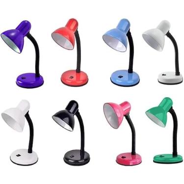 Imagem de Luminária de Mesa Articulada com Garra e Base Abajur para Escritório Quarto e Estudo Preto Branco ou Rosa Bivolt 110V/220V (Aleatório 28cm)