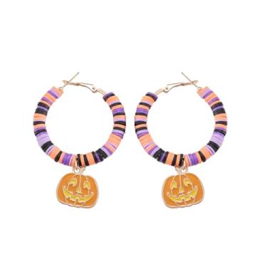 Imagem de Brincos femininos de Halloween, caveira, morcego, abóbora, fantasma, roupas de Halloween, acessórios de bijuteria, 2inch, Liga de aço, Sem pedra preciosa