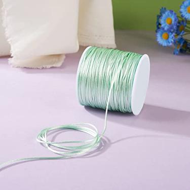 Imagem de 1 rolo de fio de nylon de 1 mm, cordão de cetim de rabo de rato, material para fazer você mesmo, cordão de nylon para colar, pulseira, joias, artesanato feito à mão, 70 m)/rolo (água-marinha)