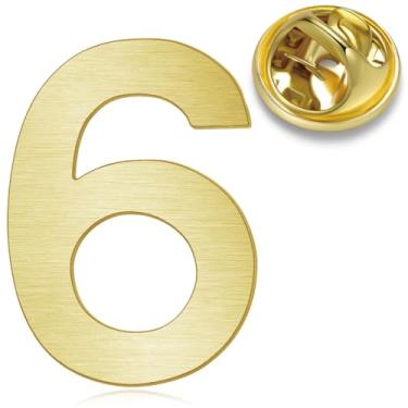 Imagem de HONEY BEAR 1 peça masculina feminina número 1/4/5/6/9/10/12/18/21/24 quatro/cinco/seis/nove/dez alfinetes de lapela colarinho crachá broches para negócios, casamento, formatura, presente, ouro