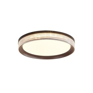 Imagem de Luz de teto Luminária de teto vintage para quarto, base madeira e borracha, abajur acrílico