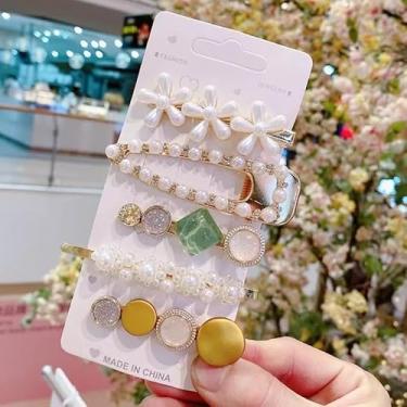 Imagem de Grampos de cabelo bonitos e elegantes com laço de pérola, grampo de cabelo bico de pato, acessórios de cabelo, acessórios de cabelo, acessórios de cabelo, ferramentas de estilo presentes para meninas