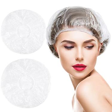 Imagem de 100 toucas de banho descartáveis grandes de plástico para casa cozinha hotel viagem 16 5 20 5