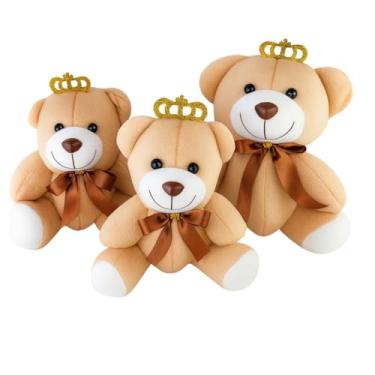 Imagem de Trio de Urso de Pelúcia Articulado Para Nicho Decoração (Marrom)