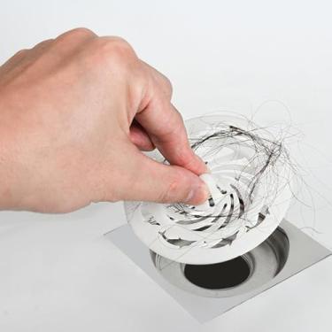 Imagem de Tampa descartável de filtro de ralo de pia para banheiro, tampa de filtro de pia de cozinha (branca)