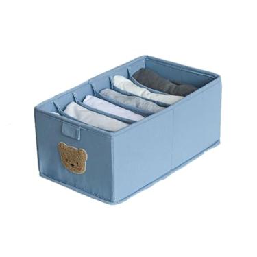 Imagem de Organizador de roupas de guarda-roupa, pacote com 6, divisórias dobráveis para suéter, calças, camiseta, moletom com capuz, vestido (azul)
