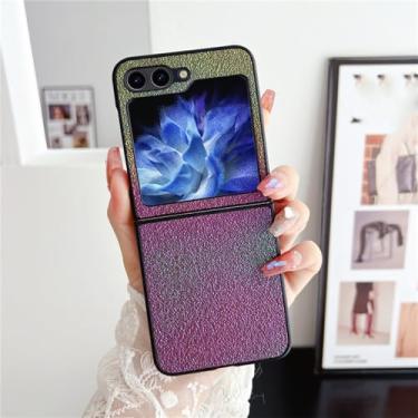 Imagem de Capa com suporte de anel brilhante brilhante para Samsung Galaxy Z Flip 5 4 3 Flip5 ZFlip 3 4 5 5G Capa para PC gradiente de diamante, GreenPurple DK, para Samsung Z Flip 4