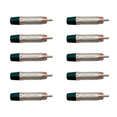Imagem de Kit Conector Plug Rca Macho Wc 1212 Bk (10un) Wireconex - Pç - 10