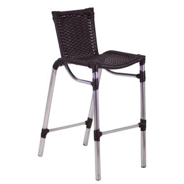 Imagem de Banqueta Alumínio Fortaleza Alta Para Balcão Cozinha Bar Trama Original Tabaco