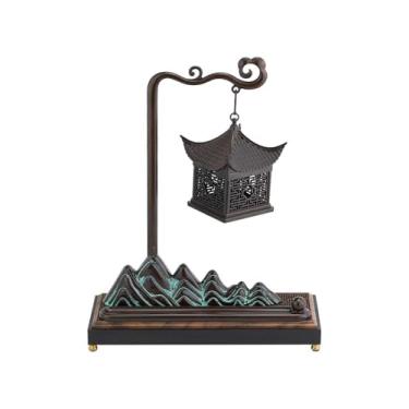 Imagem de Porta-incenso decorativo Queimador de incenso criativo em formato de disco suspenso para ambientes internos, enfeites chineses, suporte de incenso em arame