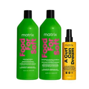 Imagem de Kit Matrix Food For Soft Shampoo 1000ml + Condicionador 1000ml + Curl 