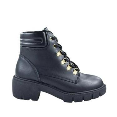 Imagem de Bota Coturno Feminino Napa Preto Amêndoa Beira Rio 9077.202-Feminino