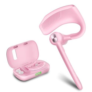 Imagem de Fone de ouvido Bluetooth, fone de ouvido sem fio, microfone 180H, tempo de reprodução, 1000 mAh, capa de carregamento sem fio, fone de ouvido único, visor de LED para iPhone, Android, celulares, PC